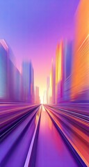 City street sunrise speed motion blur, urban transport, futuristic design, website banner