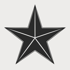Obraz premium Vector art of a black star with white lines on a white background