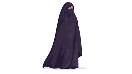 Naklejka premium Islamic Woman in Niqab Protests Taliban