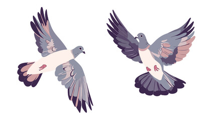 Obraz premium Graceful wedding doves soaring in flight