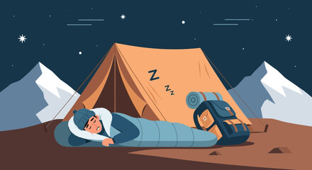 Peaceful Night Under The Stars: A Camper's Dream In The Mountains