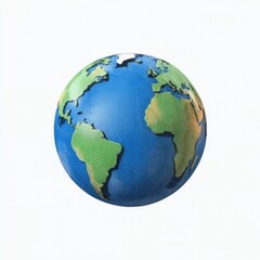 A 3D render of the Earth with a stylized, abstract representation of the continents