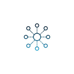 Network Node Icon: Hub-and-Spoke Model Representing Connectivity and Structure