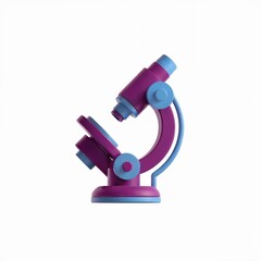 Stylized 3 D render of a purple and blue microscope 2