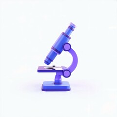 Stylized Blue and Purple Microscope 3 D Render science