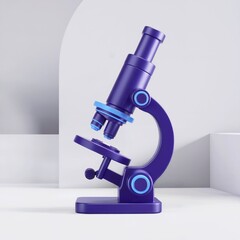 Stylized Deep Purple Microscope on White Surface science