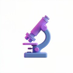 Stylized 3 D render of a purple and blue microscope 1