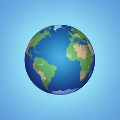 Stylized Earth globe with continents on blue background