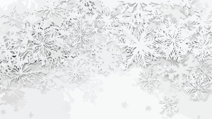 Obraz premium Serene White Winter Snowflake Landscape Illustration