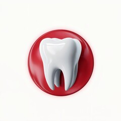 White Tooth on Red Circle dental dentistry