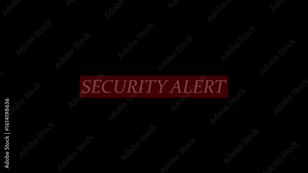 Poster urgent security alert attention icon animation cyber attack malware hacked privacy data being hacked
