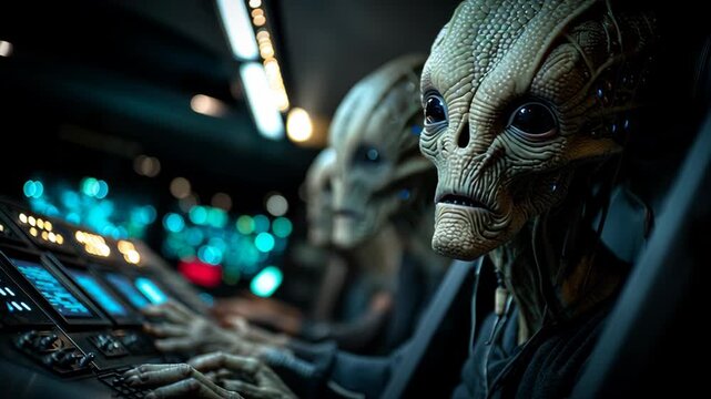 Control centre of extraterrestrial beings showcases advanced technology and communication