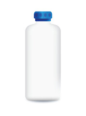 White bottle with blue cap, designed specifically for cleaning products mockup