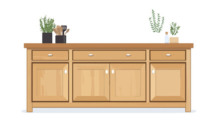 Modern Wooden Kitchen Sideboard Cabinet