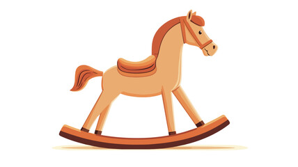 Classic Wooden Rocking Horse Isolated