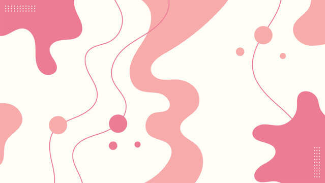 Trendy abstract background. Composition of amorphous forms and lines. Template for social networks.