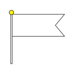 This artwork shows a flag design with a yellow ball on a pole