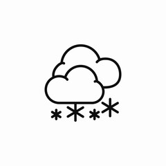 cloudy snow icon sign vector