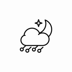 freezing rain nighttime icon sign vector