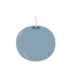 Round gray candle without flame on white background