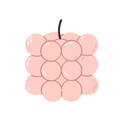 Pink bubble cube candle without flame on white background