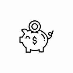 piggy bank icon sign vector