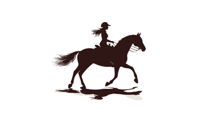 Fototapeta premium Equestrian Silhouette Woman Wide Angle