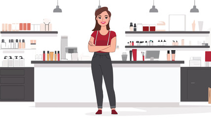 Happy beauty salon owner portrait
