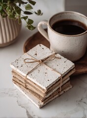 Rustic Coasters Coffee Break Kitchen Tabletop Decor