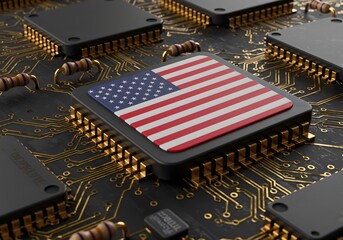 American made semiconductors chips technology usa flag microchips industry tech