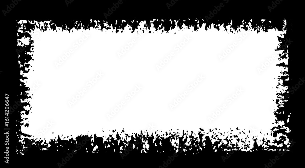 Poster abstract rectangular grunge frame with heavy ink texture and distressed edges. vector illustration f