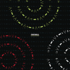 Circle Neon American Football Icons for American Football Background and Poster Design