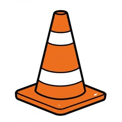 Orange And White Traffic Cone Illustration