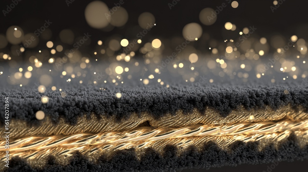 Poster cross section of aerospace composite material showcasing embedded heating wires, highlighting the se