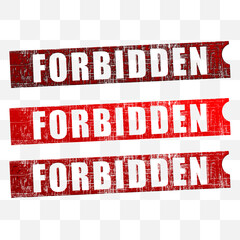 forbidden sign stamp set