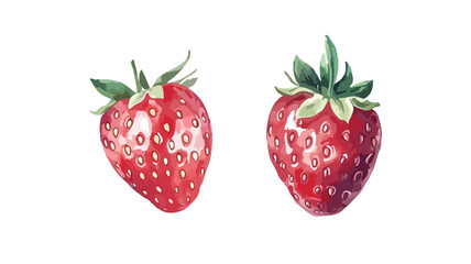Hand-Painted Strawberry Watercolor Fruit Art