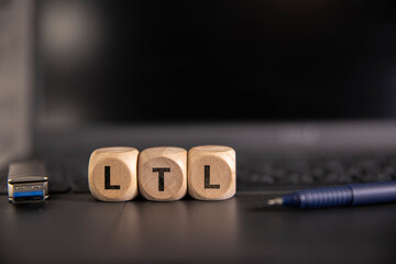 Wooden Blocks with the blue text: LTL. Long-term liabilities