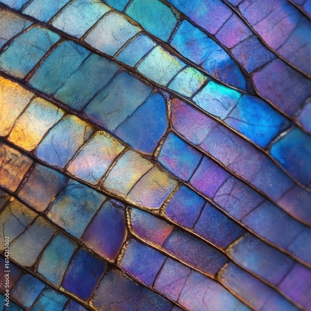 Wall mural iridescent macro texture with beautiful colors and detailed patterns
