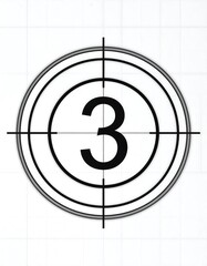 Film reel countdown number three