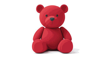 Obraz premium Red Teddy Bear Illustration Toy Centered