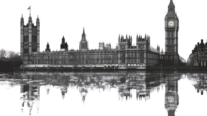 Big Ben Architecture Toile Wallpaper