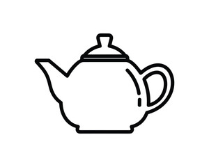 Obraz premium Teapot Outline Icon Illustration, Classic Shape Isolated, Vector Illustration