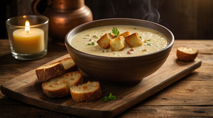 Kartoffelsuppe mit Croûtons