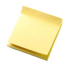 A stack of yellow sticky notes isolated on a transparent background