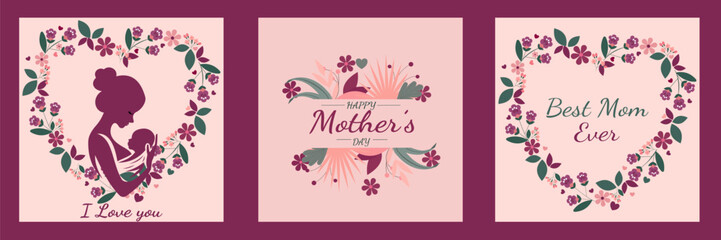 Mother's Day background . Template for festive decoration. Template for Mother's Day greetings. Background with a flower and text. Vector illustration
