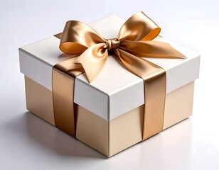 Obraz premium Gift box with golden ribbon