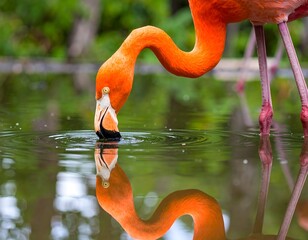 Close-up of a flamingo drinking (1)