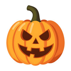 Fototapeta premium Halloween pumpkin vector featuring a carved face
