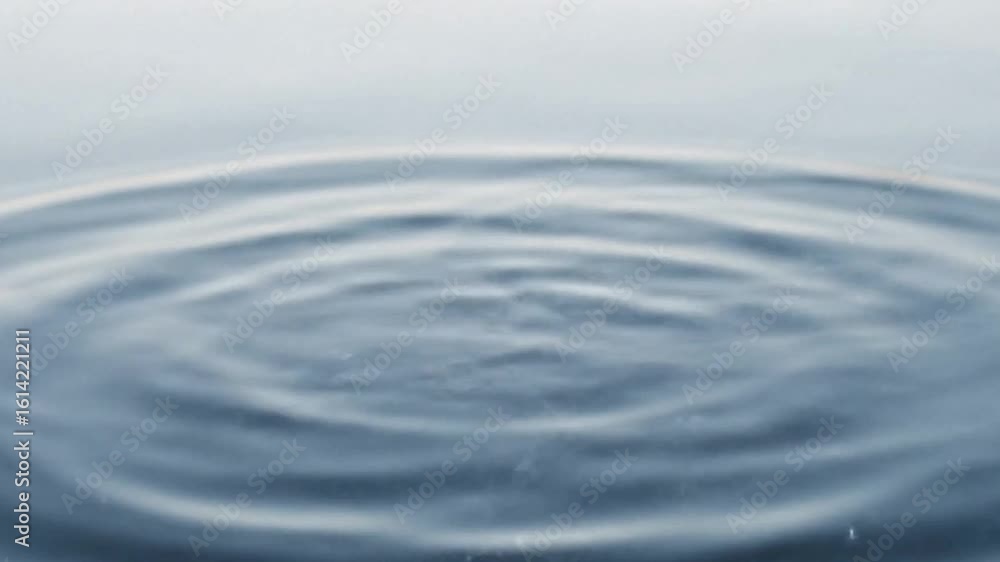 Poster water ripples expand from a central point creating concentric waves on a smooth surface