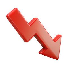 Red arrow downward trend icon
